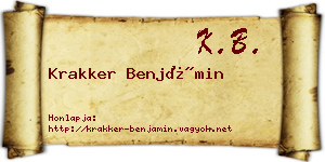 Krakker Benjámin névjegykártya
